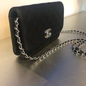 Quilted mini purse, black